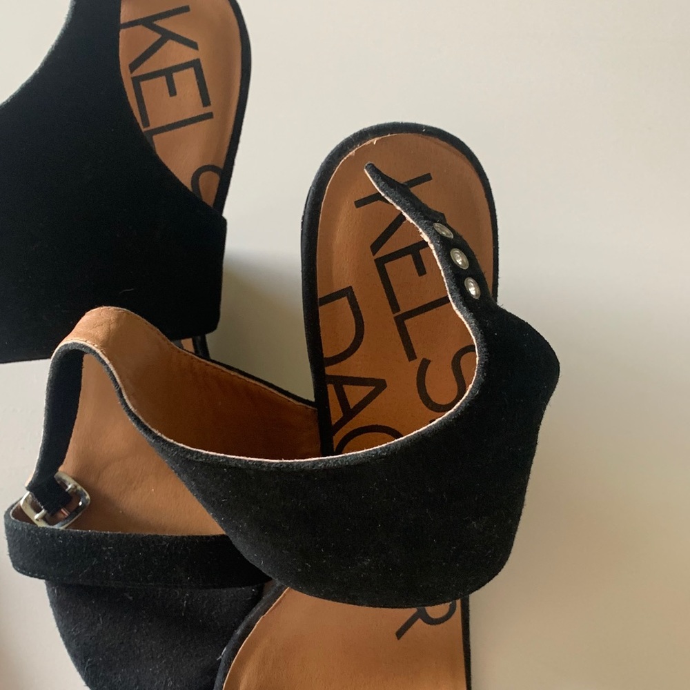 Black suede heels